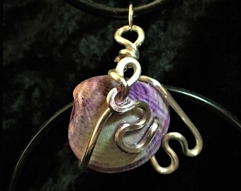 Wire Wrapped Shell Pendant