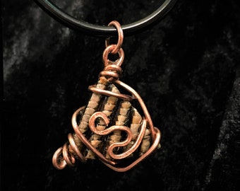 Wire wrapped shell pendant
