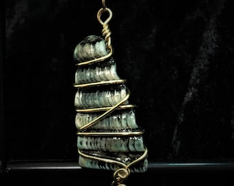 Wire Wrapped Shell Pendant