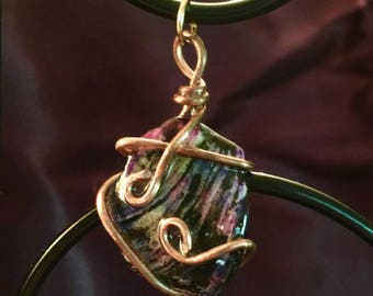 Wire wrapped shell pendant