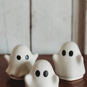 Cute Concrete Ghost | Handmade Halloween Decor | Friendly Ghost Buddies | Halloween Ghosts