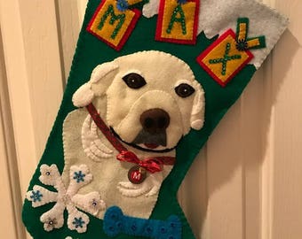 Custom Personalized Pet Christmas Stocking - Made From Your Pet's Photo!