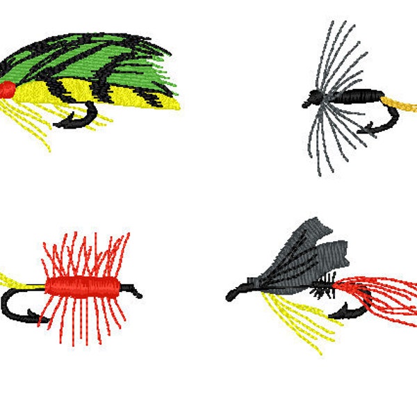 fly fishing flies embroidery design pes dst sew jef file formats brother bugs hat pocket design stitches