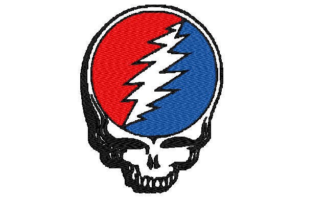 thumbnail interactive-video image 1 of Grateful Dead Steal Your Face Lightning Bolt Embroidered Iron-On Patch - 164 - USA Made 1 of 2