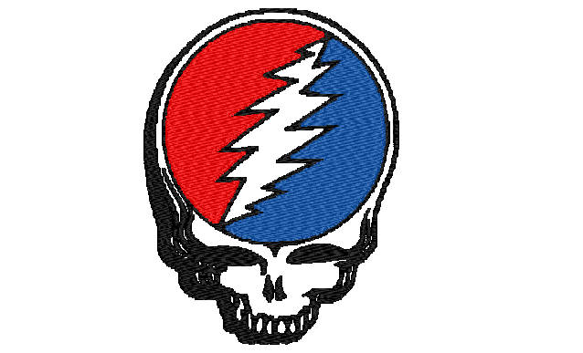 Grateful Dead Steal Your Face Lightning Bolt Embroidered Iron-On Patch - 164 - USA Made