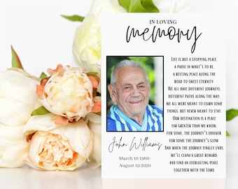 Funeral Keepsake Template | Prayer Card Template | Funeral Service Poem | Memorial Service Prayer Card | Celebration of Life Service | F100