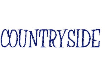 Countryside embroidery font alphabet PES file instant download design