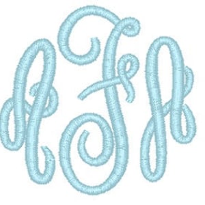 Script bordado diseño de fuente múltiples tamaños círculo máquina bordado diseño monograma PES descarga instantánea