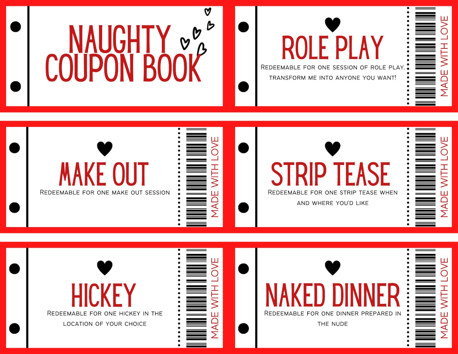 Printable &amp; Editable Naughty Coupon Book for Him Coupon Book - Etsy