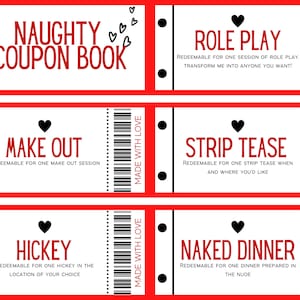 Printable &amp; Editable Naughty Coupon Book for Him | Coupon Book for Her ...