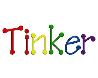 tinker toy font design PES BX SEW file formats machine embroidery 4 sizes