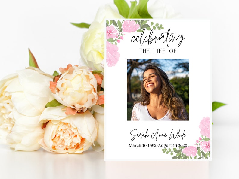 Funeral Keepsake Template Prayer Card Template Funeral Etsy