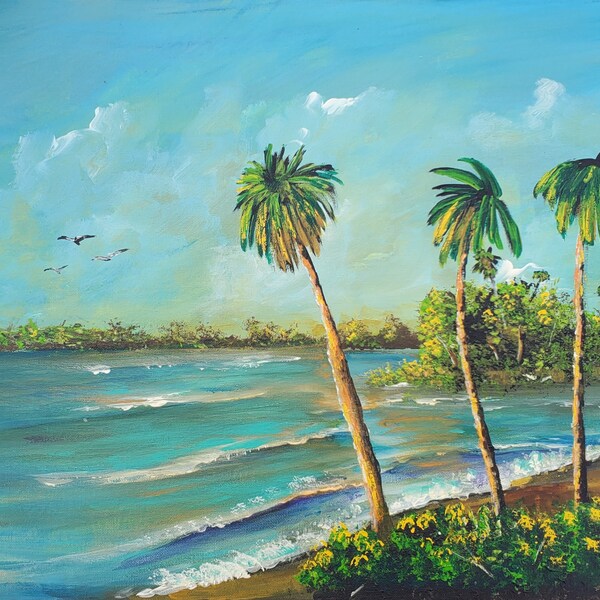 Original Florida Highwaymen STYLE Painting by Rochelle the Matanzas Inlet St Augustine