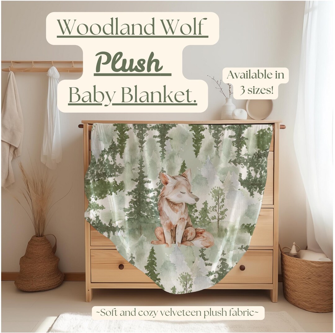 Woodland Fleece Baby Blanket, Cozy Nursery Animal Decor, Baby Boy Gift ...