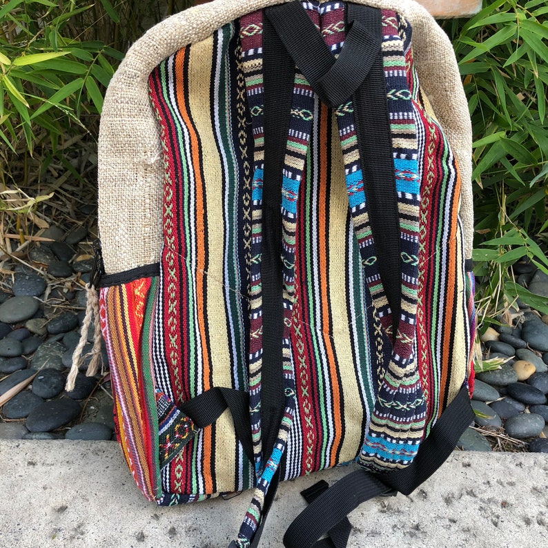 Hemp Backpack Bohemian Style Bag Handmade in Nepal 100 Etsy