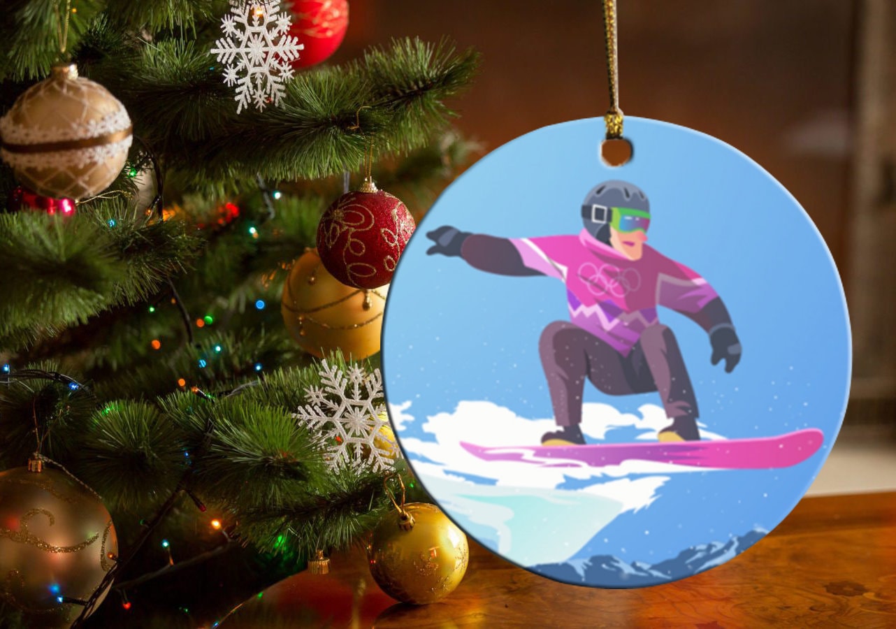Snowboard Snow Sports Christmas Ornament Etsy