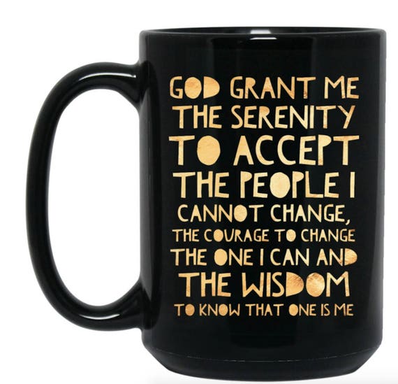 Aca Serenity Prayer Inspirational Mug Recovery Gift For Etsy