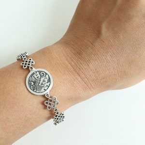 Bangle /Buttefly in a circle / Japanese Clan Crest / Sterling Silver