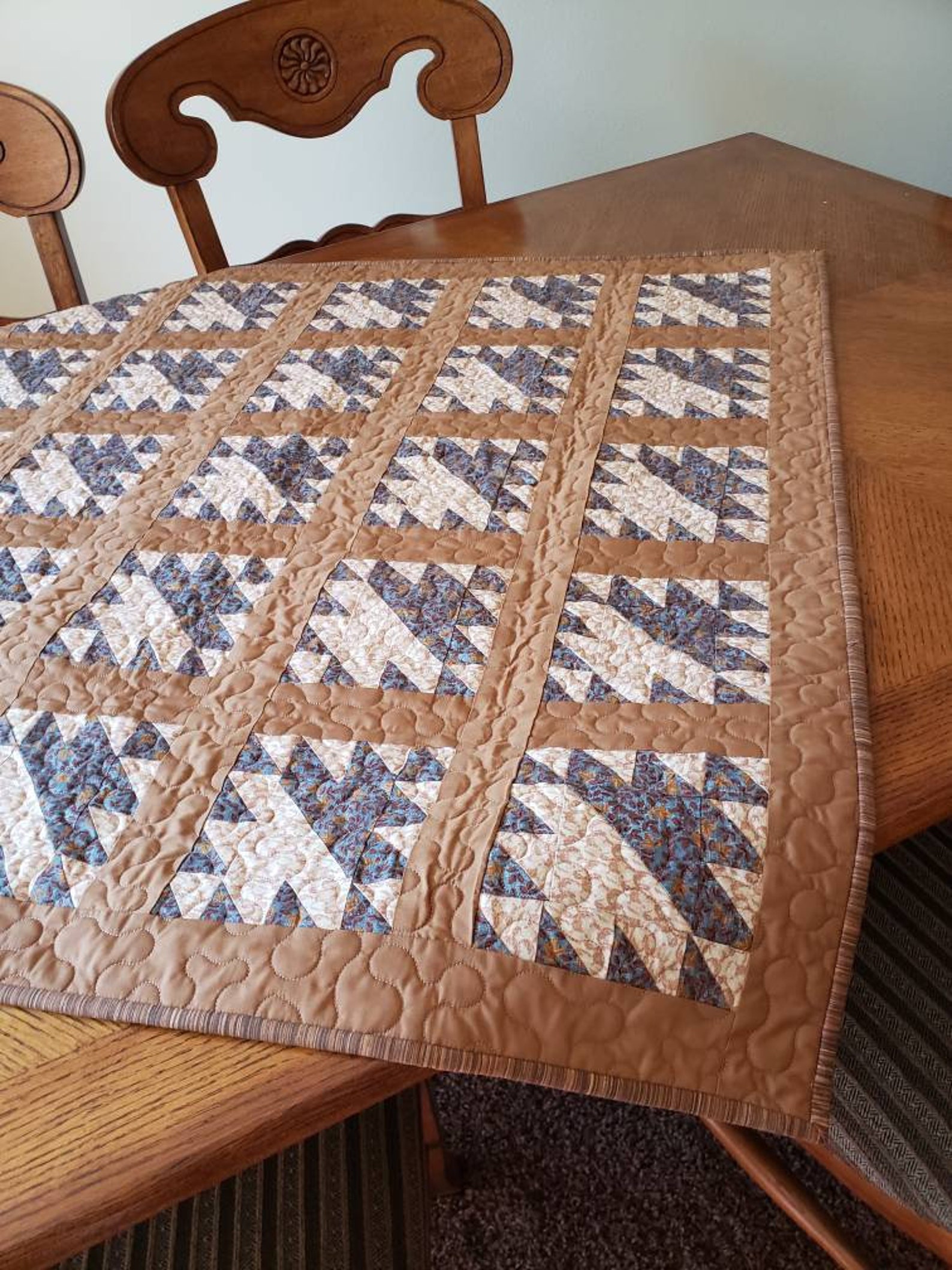 Small Handmade Quilted Tablecloth 38 x 38 Etsy