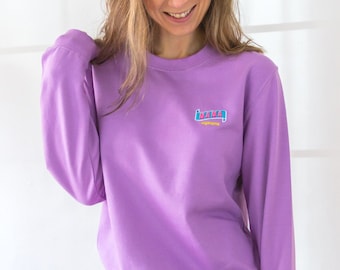 Women's Lavender Purple Personalised Mama Embroidered Sweatshirt