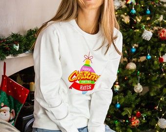 Happy Christmas Personalisiertes Sweatshirt, Weihnachtsshirt, Personalisiertes Weihnachtsshirt, Weihnachtsgeschenk, Urlaubsshirt,