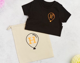 Kids Letter T shirt, Kids inital T shirt, Personalised Baby Clothing, Child Alphabet Tee, Monogram childs t shirt, baby gift, embroidered