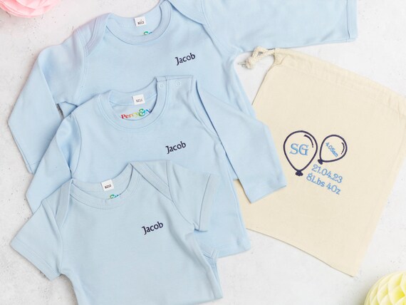 Conjunto de ropa de bebe bordado personalizado con bolsa de regalo para recien nacidos regalo de bebe traje de bebe regalo de recien nacido para bebes Etsy Mexico