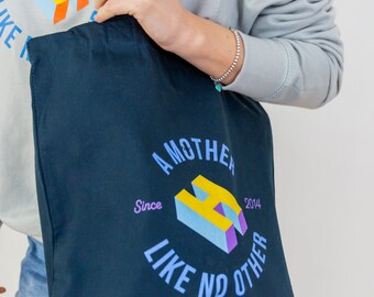 Women's Mother Like No Other Embroidered Navy Tote Bag