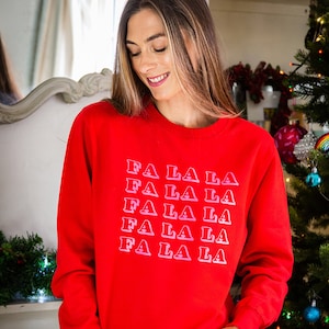 Printed Fa La La Christmas Sweatshirt, Xmas Jumper, Secret Santa, Holidays Sweatshirt, Christmas Jumper, Funny Sweatshirt, Festive Gift