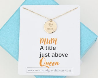 Initial Necklace For Mom,Personalized Mother's Day Gift,Custom Mother's Day Jewelry,Necklace For Mom With Saying,Sterling Silver/Gold Filled
