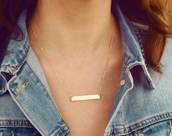 Personalized Bar Necklace,Large Custom Name Plate Necklace,Engraved name bar necklace,Christian gifts for women,Quotes engraved jewelry