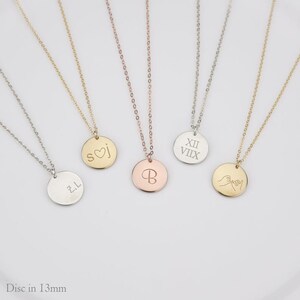 Gold Coin Necklace Layered,Layered Initial Necklace,Gold Circle Necklace Set,Layered Name Necklace Mom,Dainty Layering Necklace Set,Silver image 4