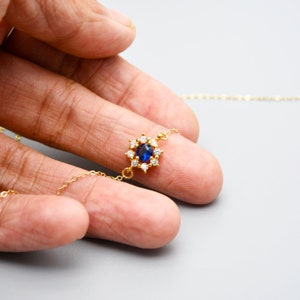 Sapphire Necklace For Women Gold/Silver,Sapphire Pendants,Blue,September Birthday Gifts,Mother's Day Jewelry for Grandma,Gifts for Mom