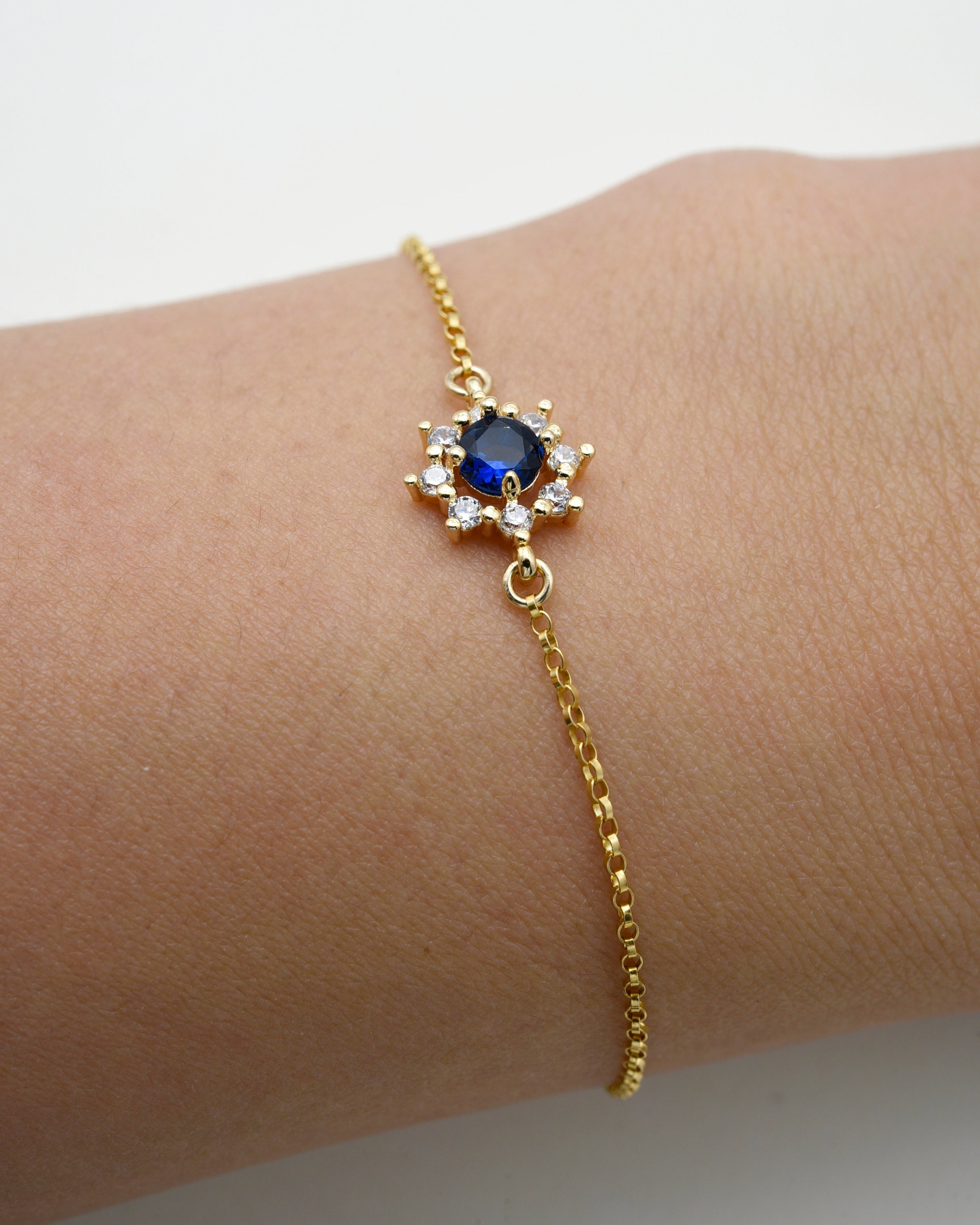 dainty sapphire bracelet