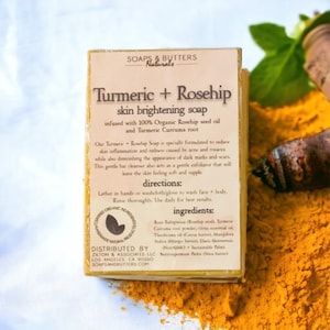 Turmeric and Rosehip Handmade Soap, Sensitive Skin Soap, Face and Body Soap, Natural Ingredient Soap, Gente Soap