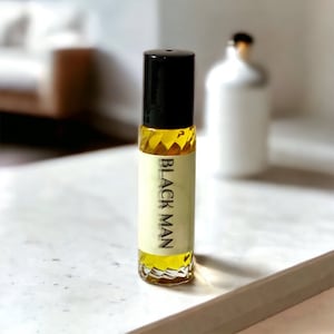 Black Man Designer Type Perfume Cologne Oil, 10 ml Roller Glass Bottle, Uncut Unisex Fragrance Body Oil Premium Quality Grade A Alcohol Free