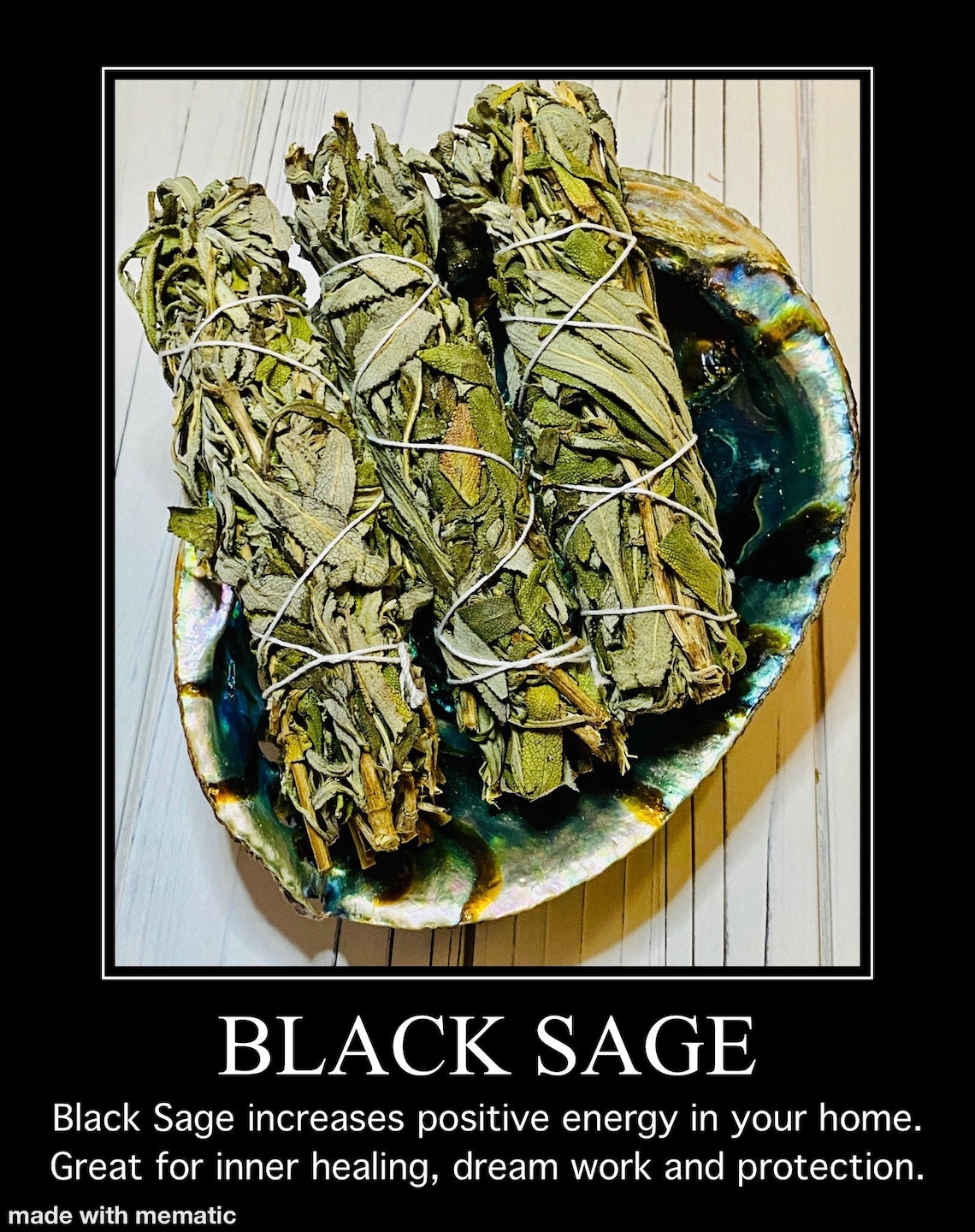 4 Black Sage Cleansing Ritual Smudge Bundle Incense Wand Etsy