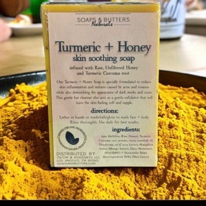 Turmeric and Honey Handmade Soap, Sensitive Skin Soap, Face and Body Soap, Natural Ingredient Soap, Acne Soap, Adult Acne Soap, Gentle Soap
