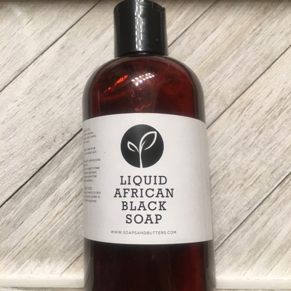 Unscented Liquid African Black Soap Natural Hair Face And Etsy