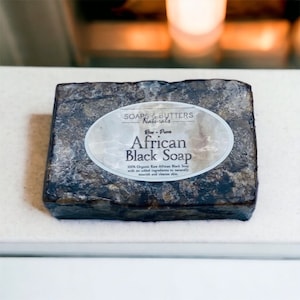 1/2 lb Raw African Soap from Ghana; Soap for Acne, Psoriasis, Eczema, Sensitive, Problematic Skin Fair Trade Unrefined Organic Vegan Pure