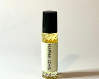 Flower Bomb Type Women Designer Perfume Oil; 10 ml Roller Glass Bottle, Uncut Unisex Fragrance Body Oil Premium Grade A Alcohol Free