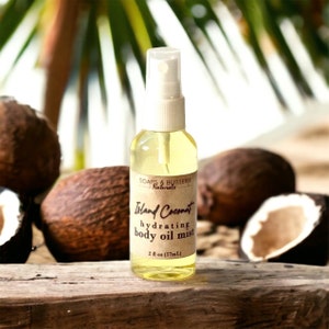Island Coconut Natural Perfume Spray, Handmade Perfume Fragrance Oil, Perfume Body Mist, Perfume Body Spray, Alcohol-Free, Vegan Friendly