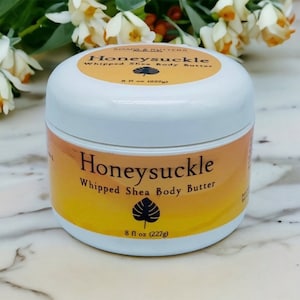 Honeysuckle 2 Ounce Whipped Body Butter, Organic African Whipped Shea Butter, Long Lasting Scented Fragrance Moisturizer For Sensitive Skin