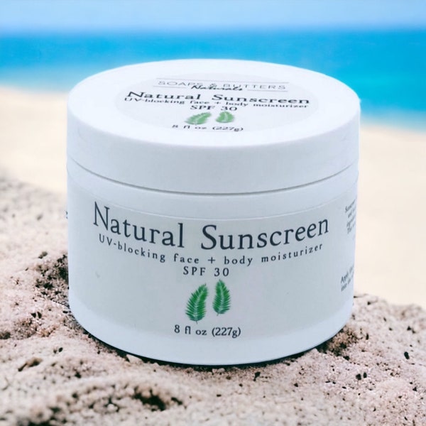 Natural Sunscreen; Non-Toxic Sunblock; Face & Body Natural Organic Sunscreen Moisturizer; Zinc Oxide Sunblock;SPF 30-40 Waterproof Day Cream