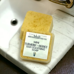 Turmeric and Honey Handmade Mini Soap, Face and Body Soap, Natural Ingredient Soap, Sensitive Skin Soap, Soap for Teens, Adult Acne Soap