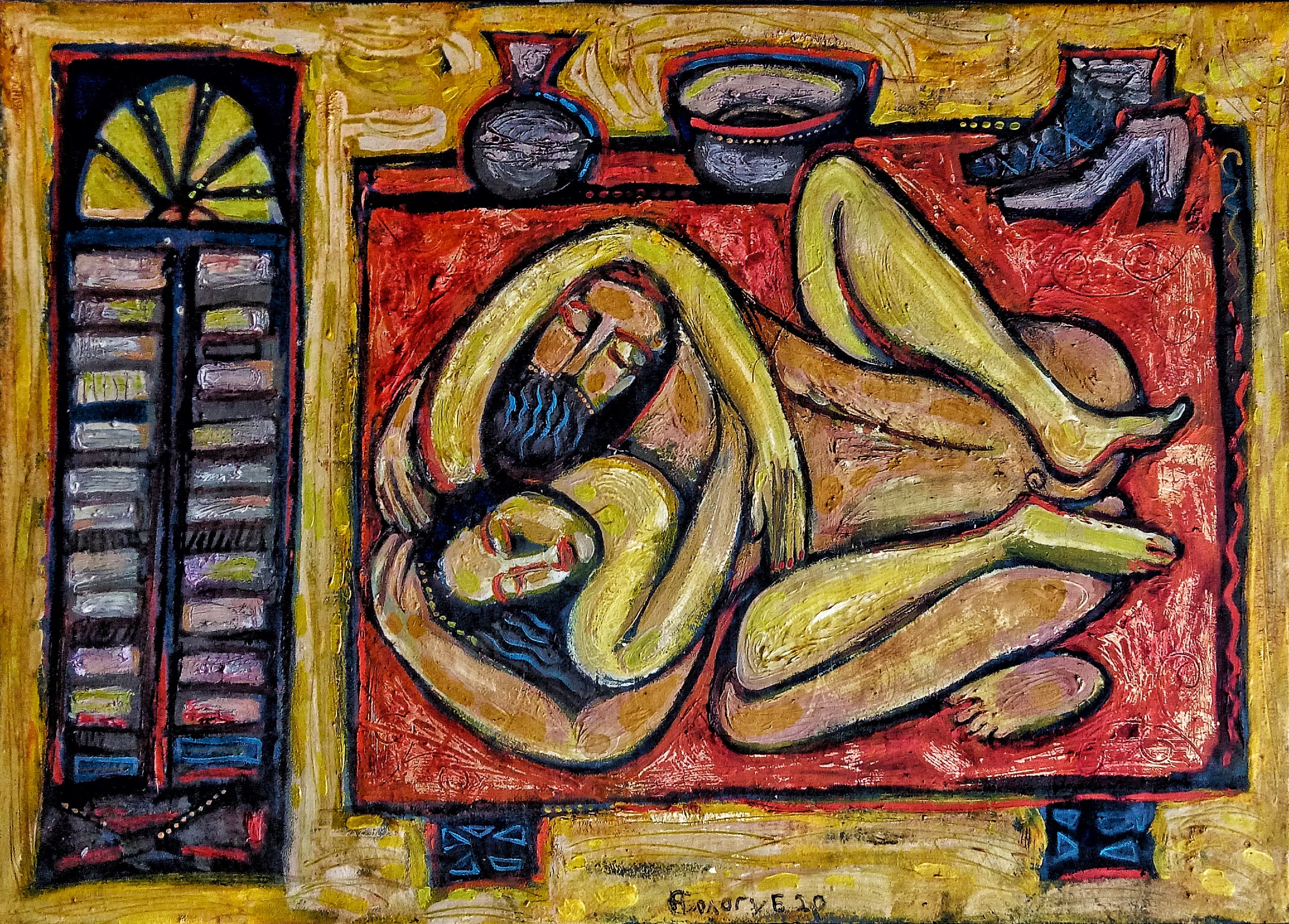 Kamasutra Act of Love Original Painting by Sologubov Oil on photo