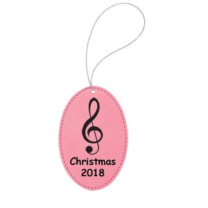 Engraved Christmas Ornament with your choice of Music Design | Music Ornament | Musician Ornament | Music Note Ornament