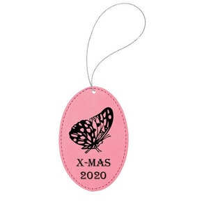 Engraved Christmas Ornament with your choice of Butterfly Design | Butterfly Ornament