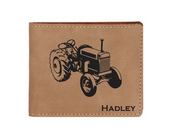 Money Clip Wallet Personalized Engraving Included Old Farm Tractor