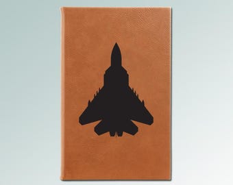 Engraved Leatherette Military Aircraft Journal with your choice of Military Aircraft Design | 55+ Military Aircraft Designs
